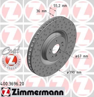 Тормозной диск ZIMMERMANN 400.3696.20 (фото 1)
