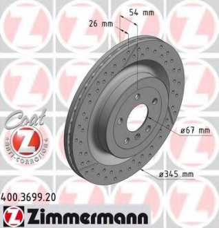 Тормозной диск ZIMMERMANN 400.3699.20 (фото 1)