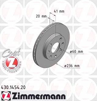 Тормозной диск ZIMMERMANN 430.1454.20 (фото 1)