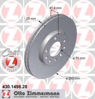 Тормозной диск ZIMMERMANN 430.1498.20 (фото 1)