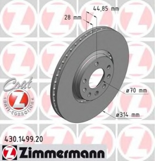 Тормозной диск ZIMMERMANN 430.1499.20 (фото 1)