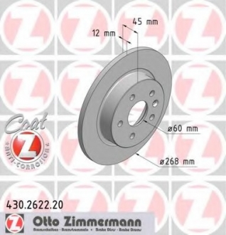 Тормозной диск ZIMMERMANN 430.2622.20