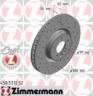 Диск гальмівний Sport ZIMMERMANN 450.5212.52