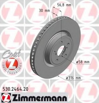 Тормозной диск ZIMMERMANN 530.2464.20 (фото 1)