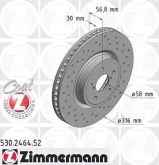 Диск гальмівний ZIMMERMANN 530.2464.52