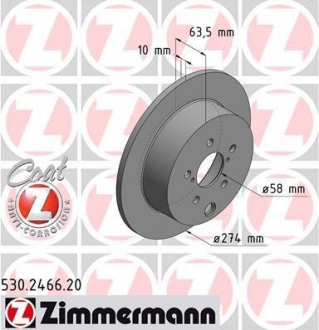 Тормозной диск ZIMMERMANN 530.2466.20 (фото 1)