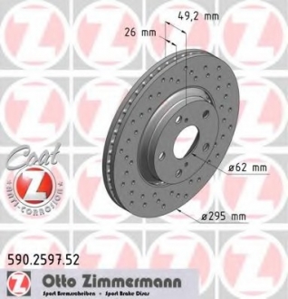 Тормозной диск ZIMMERMANN 590.2597.52 (фото 1)