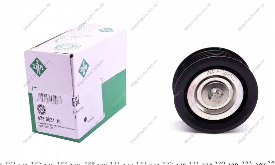 Ролик паразитний генератора, 1.9 CDTI Astra, Vectra 02-\ 1.8 TDCi Focus INA 532 0531 10 (фото 1)