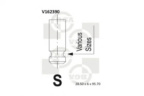 Клапан головки блоку циліндрів двигуна BGA V162390