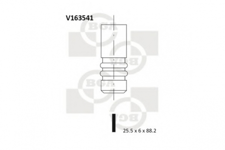 Клапан головки блоку циліндрів двигуна BGA V163541 (фото 1)