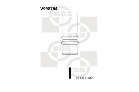 Клапан головки блоку циліндрів BGA V998764 (фото 1)