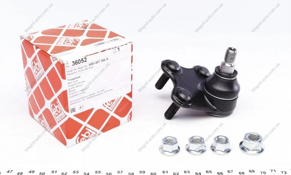 Опора кульова R, AUDI A1, SKODA Fabia/Rapid/Roomster, VW Polo 01- FEBI BILSTEIN 36052 (фото 1)