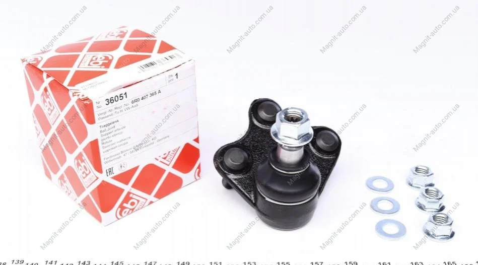 Опора шаровая ниж., перед., L, AUDI A1, SEAT Ibiza/Toledo, SKODA Fabia/Rapid, VW Polo FEBI BILSTEIN 36051 (фото 1)