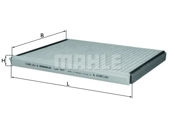 Повітряний фільтр салона MAHLE / KNECHT LAK447 (фото 1)