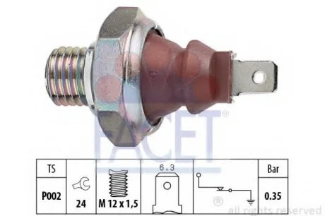 Датчик давления масла OM 601/611 >03 Facet FACET 7.0026