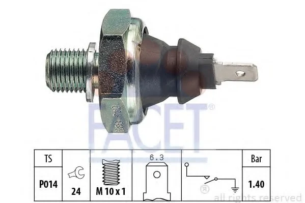 Датчик тиску оливи Audi A3/A4/A6 94-05 FACET 7.0046 (фото 1)