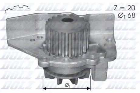 Помпа Dolz CITROEN/FIAT/LANCIA/PEUGEOT Xsara/Ulysse/Z(eta)/306 "2,0 "94-05 DOLZ C118