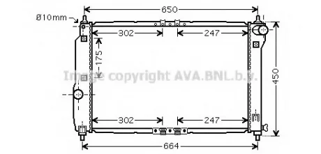 Радіатор охолодження CHEVROLET AVEO (T250, T255) (05-) 1.4 i 16V (трубчасті) (вироб-во AVA) AVA COOLING DWA2067
