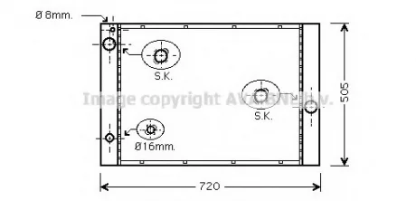 Радіатор охолодження двигуна BMW 5 E60 (02-), 7 E65 (02-) 2.0i, 2.5i, 3.0i, 4.4i (BWA2285) AVA AVA COOLING BWA 2285