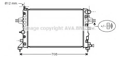 Радіатор охолодження двигуна Opel Astra H (04-) 1.2i, 1.4i, 1.8i MT (OLA2362) AVA AVA COOLING OLA 2362