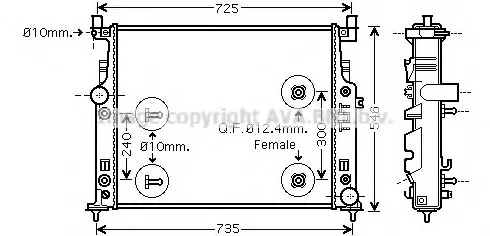 Радиатор охлаждения MB W164/251 ML/GL/R AT 05(пр-во AVA) AVA COOLING MSA 2436 (фото 1)