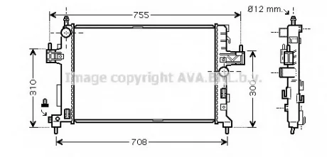 Радиатор охлаждения двигателя CORSAC 13/7CDTi MT/AT 03- (Ava) AVA COOLING OLA 2380
