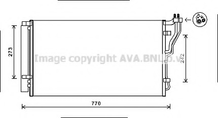 Конденсор Sonata VlI 2.0 i 06/09- AVA COOLING HYA 5246D (фото 1)