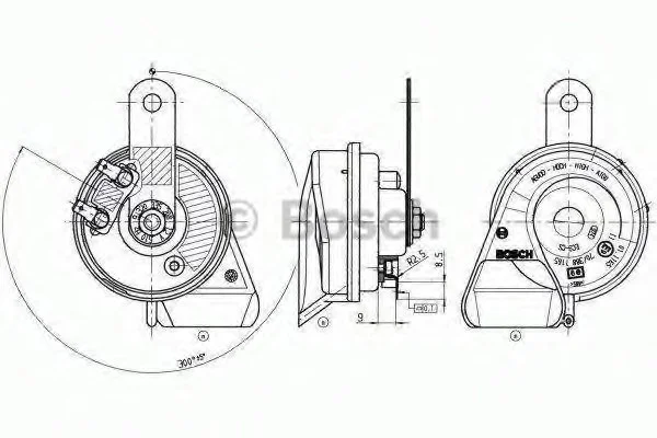 Звуковой сигнал, Звуковой сигнал BOSCH 9 320 335 208 (фото 1)