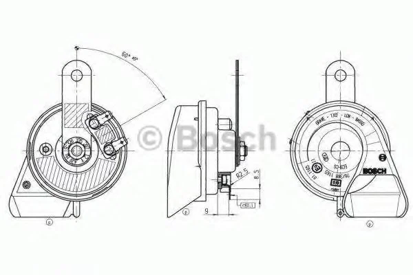 Звуковой сигнал, Звуковой сигнал BOSCH 9 320 335 207 (фото 1)