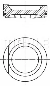 Поршень VW Passat/Jetta II/Golf 1.6 83-92 (81.51mm/+0.5) MAHLE / KNECHT 0347602