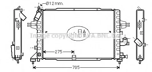 Радиатор охлаждения двигателя Opel Astra H (04-), Zafira B (05-) 1.3, 1.7, 1.9 CDTi AVA AVA COOLING OLA2364 (фото 1)