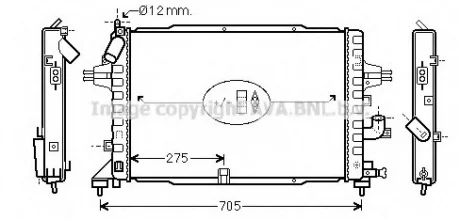Радіатор охолодження двигуна Opel Astra H (04-), Zafira B (05-) 1.3, 1.7, 1.9 CDTi AVA AVA COOLING OLA2364