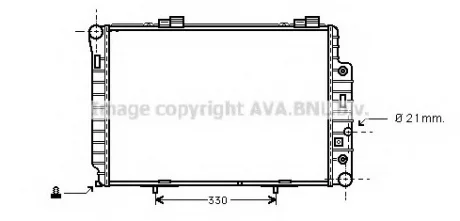 Радіатор охолодження двигуна MB C-class (W202) (96-02) AT AVA AVA COOLING MSA2174