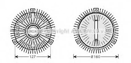 Віскомуфта BMW 3 E46 (98-), 5 E39 (95-), 7 E38, E65 (94-), X5 E53 (00-) 2.0D, 3.0D AVA AVA COOLING BWC327