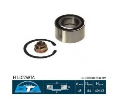 Підшипник колеса,комплект BTA H14026BTA