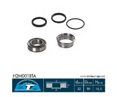 Підшипник колеса,комплект BTA H2M001BTA
