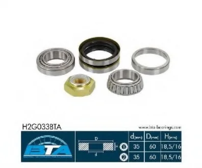 Комплект підшипника колеса задн лів (35x60x18,46) FORD SIERRA, SIERRA I, SIERRA II 1.3-2.8 08.82-02.93 BTA H2G033BTA