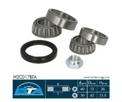 Комплект подшипника колеса лев/прав (30x55x17/26) CITROEN JUMPER I FIAT DUCATO PEUGEOT BOXER 1.9D-2.8D 02.94-04.02 BTA H2C017BTA