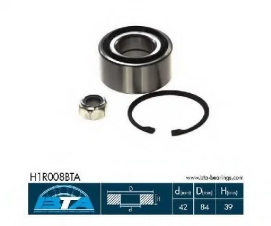 Підшипник колеса,комплект BTA H1R008BTA