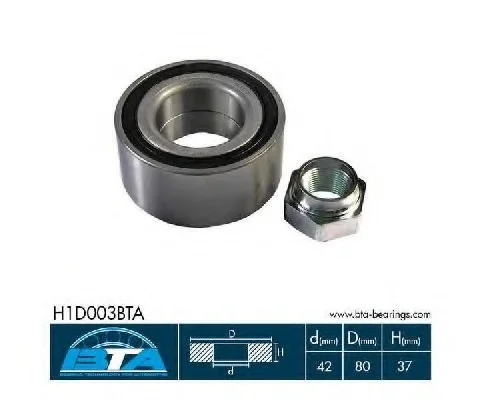 Комплект подшипника ступицы колеса BTA H1D003BTA (фото 1)