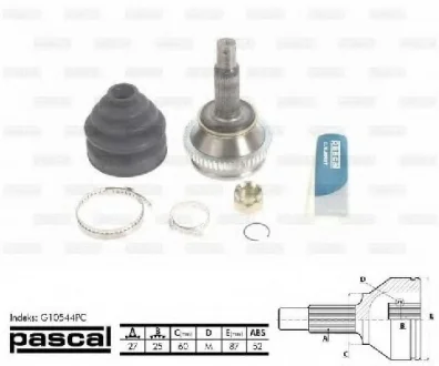 Шарнир приводного вала PASCAL G10544PC
