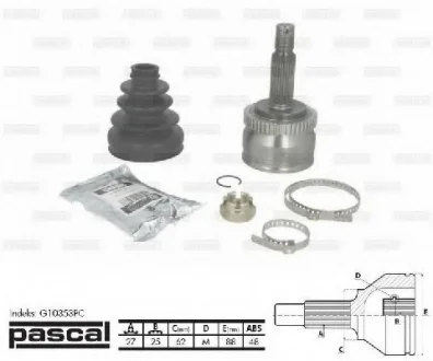 Шарнір привідного валу PASCAL G10353PC