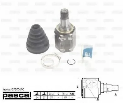 Шарнір привідного валу PASCAL G72006PC