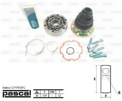 Шарнір привідного валу PASCAL G7W015PC