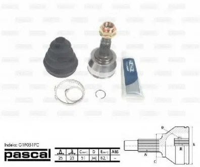 Шарнір привідного валу PASCAL G1F051PC