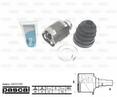 Шарнир приводного вала PASCAL G83010PC