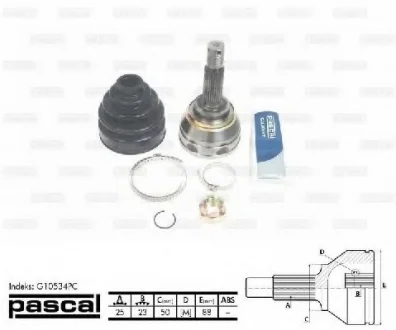 Шарнир приводного вала PASCAL G10534PC