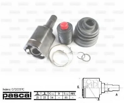 Шарнір привідного валу PASCAL G72005PC