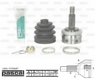 Шарнир приводного вала PASCAL G10564PC