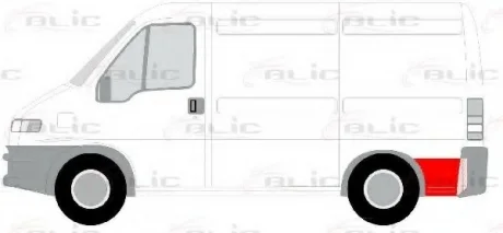 Ремонтна частина крила задн лів (за колесом, з виступом на бампері) CITROEN JUMPER I, JUMPER II FIAT DUCATO PEUGEOT BOXER 02.94-08.06 BLIC 6508-01-2092601P